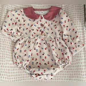 Floral bubble with Peter Pan collar size 3-6 months